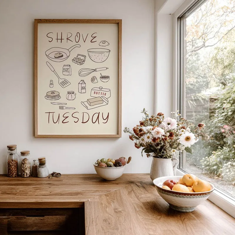 Shrove Tuesday Archival Canvas Wall Art - Brown media 7