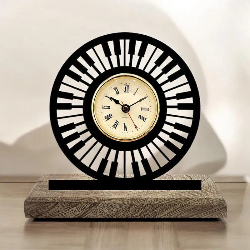 Piano Cycle Analog Table Clock media 1