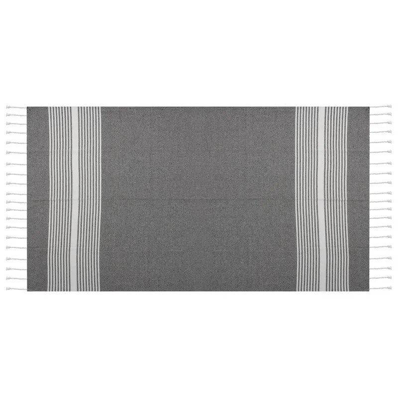 Loomera Striped Cotton Bath Towels (Grey & Green) - Set Of Two media 6