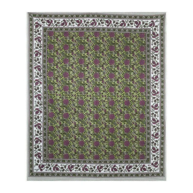 Florael Cotton Bedsheet (Green,Maroon) - 240 TC media 5