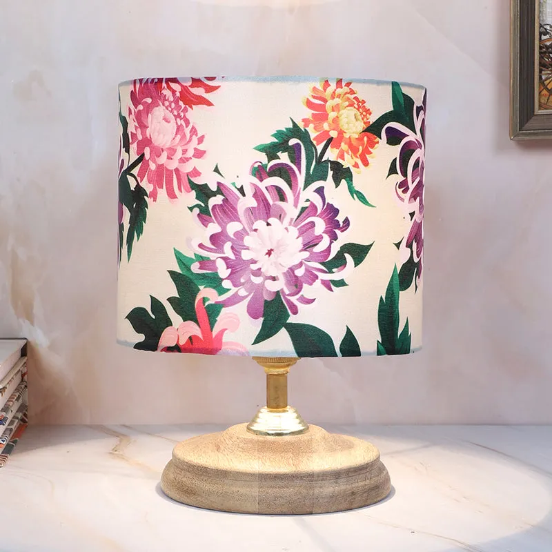 Miyabi Pebble Printed Mango Wood Table Lamp - Multicolor media 1