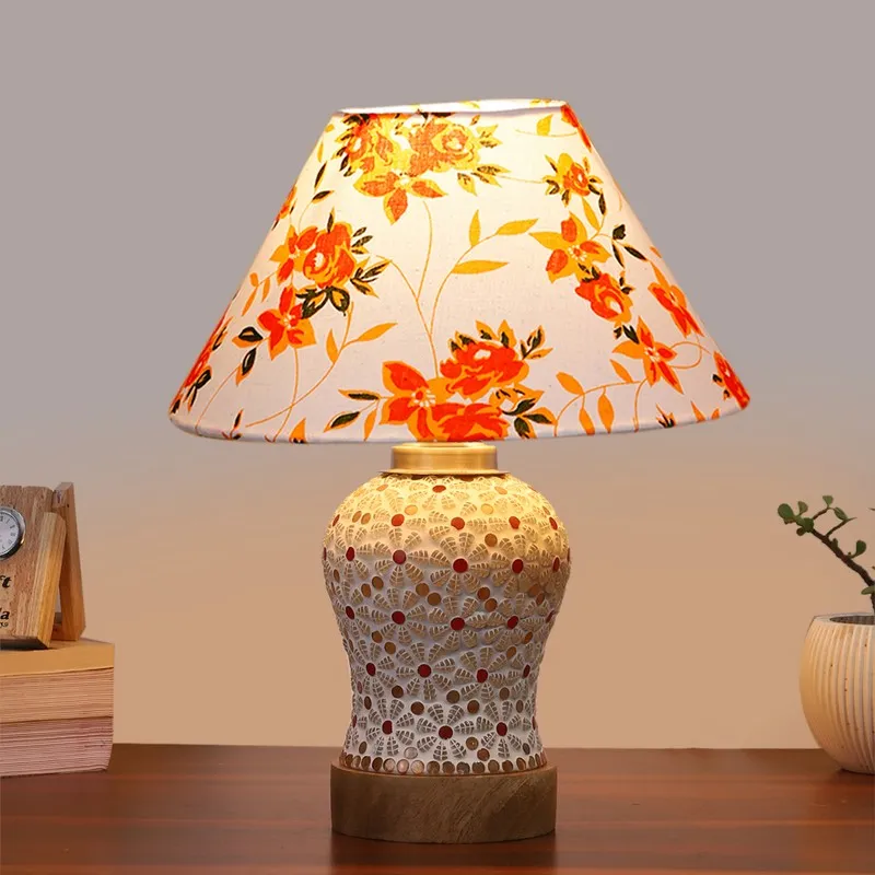 Harmyra Fleur Cone Wooden Table Lamp - Multicolor media 3