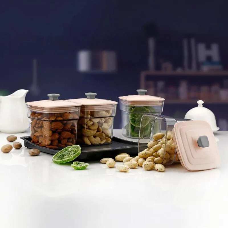 Smart Store Peach Square Jar (250 ML) - Set Of Five media 1