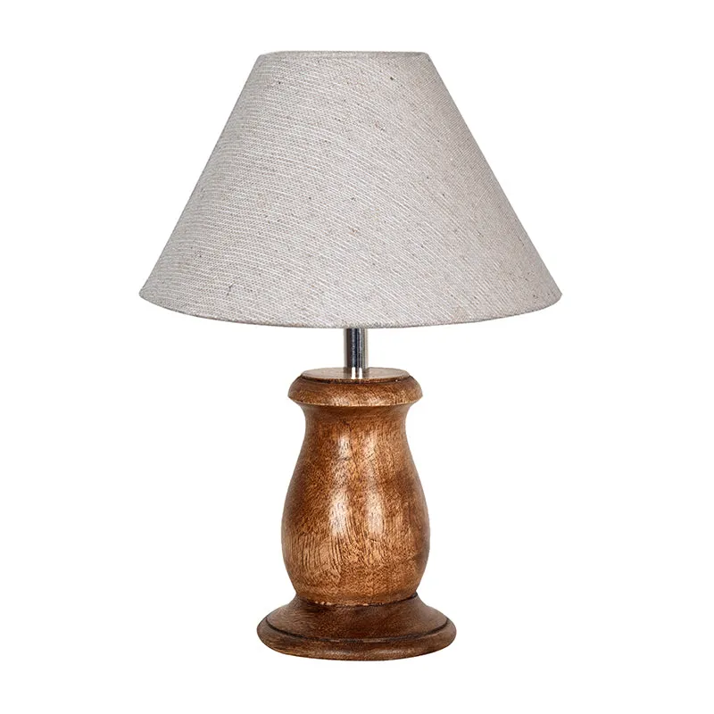 Elahim Wooden Table Lamp - Beige,Brown media 4