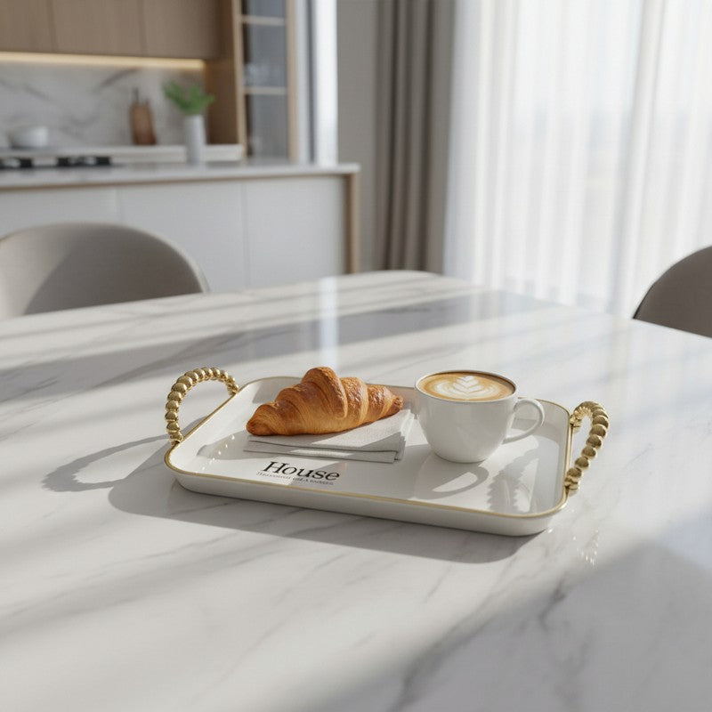 Aura Serve Melamine Serving Tray (White) - Set Of Three media 4