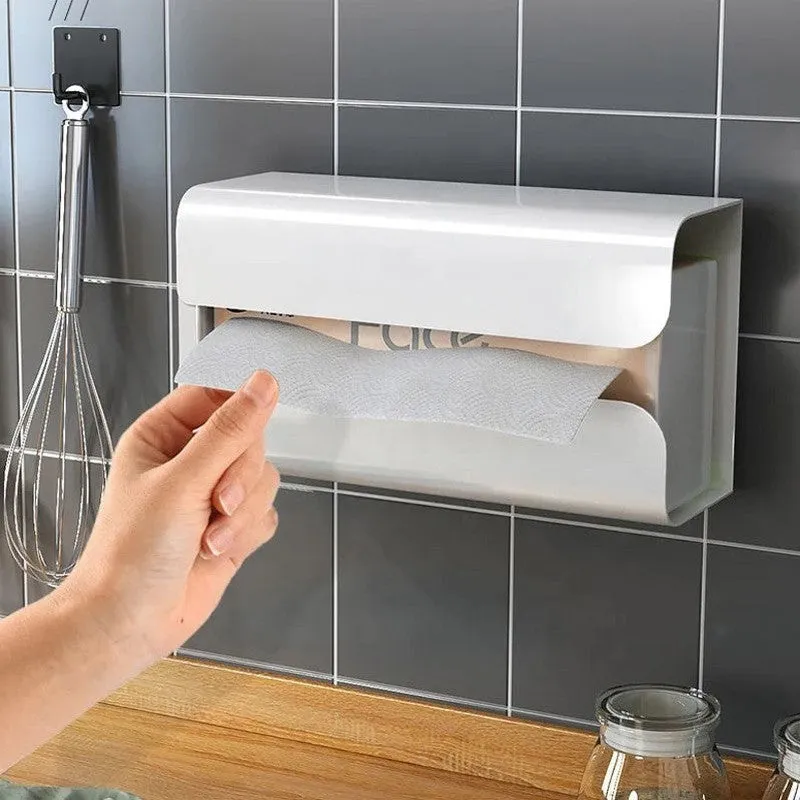 Firro Carbon Steel Wall-Mounted Tissue Box - White media 4