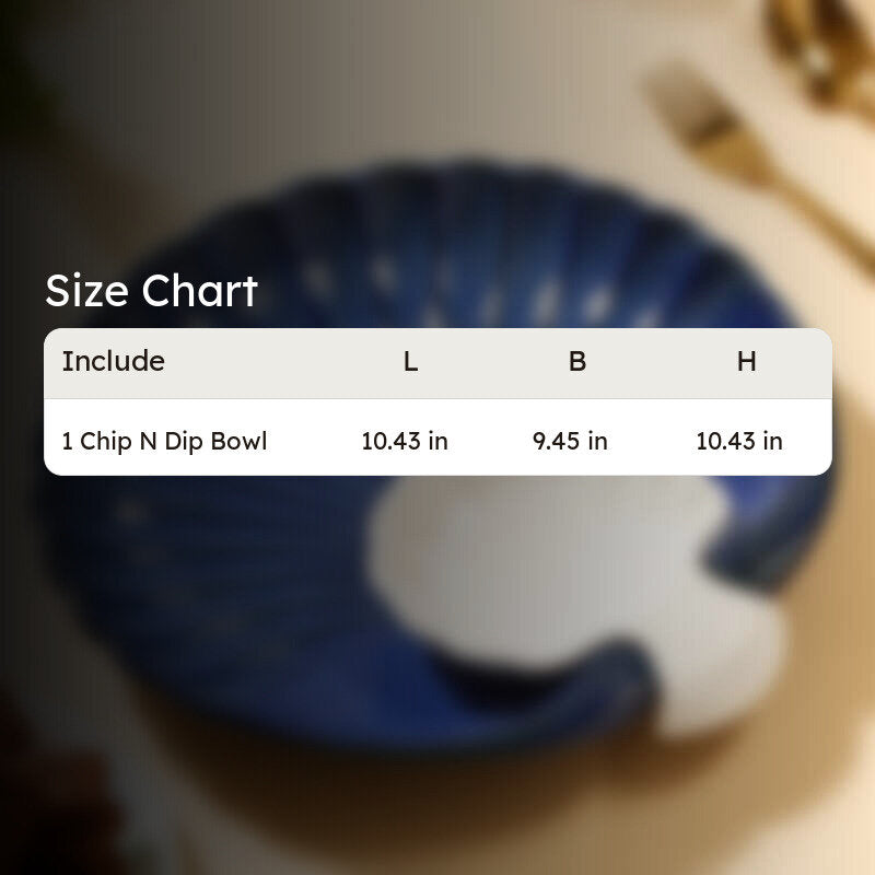 Swirl Chip n Dip Ceramic Platter - Blue,White media 6