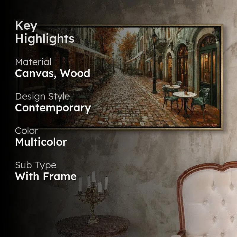 Parisian Passage Canvas Wall Painting With Frame media 2