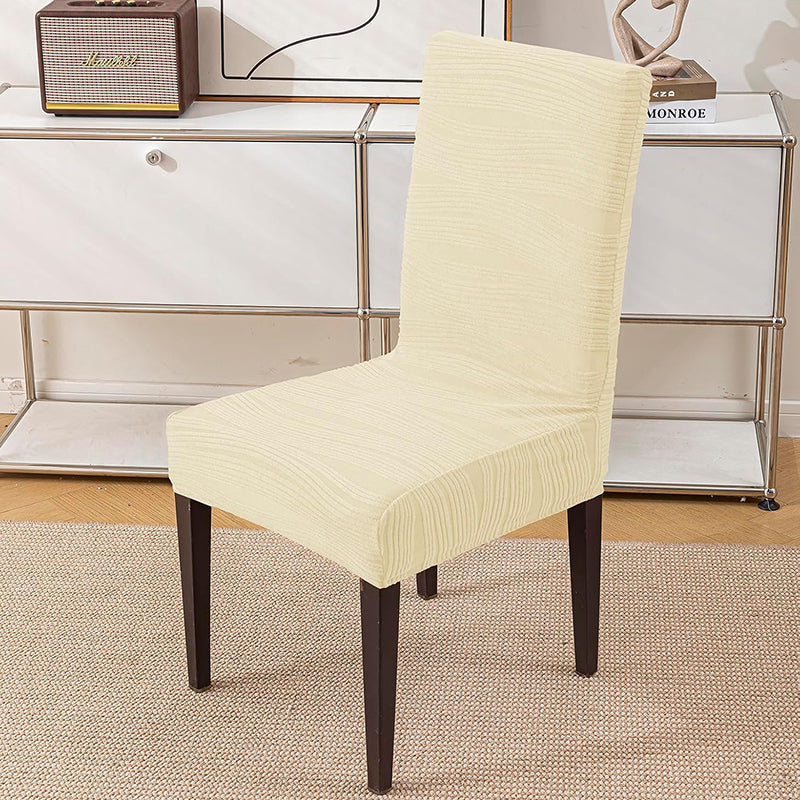 Wrapiq Solid Chair Cover (Beige) - Set Of Four media 3
