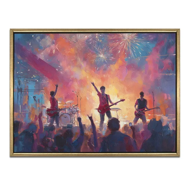 Electric Night Canvas Wall Painting With Frame media 3