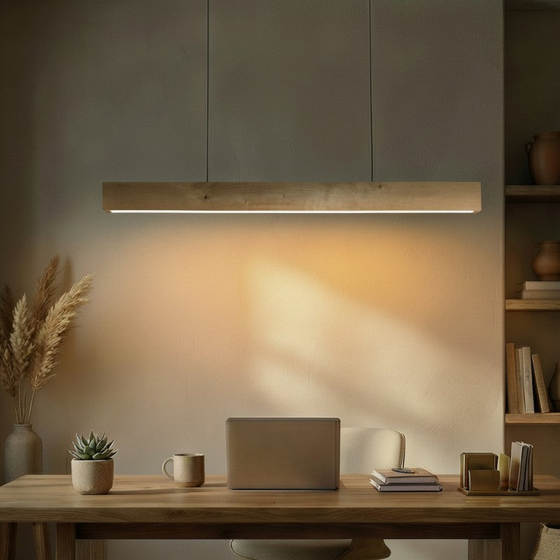 LinearRay Wooden Ceiling Lamp - Brown