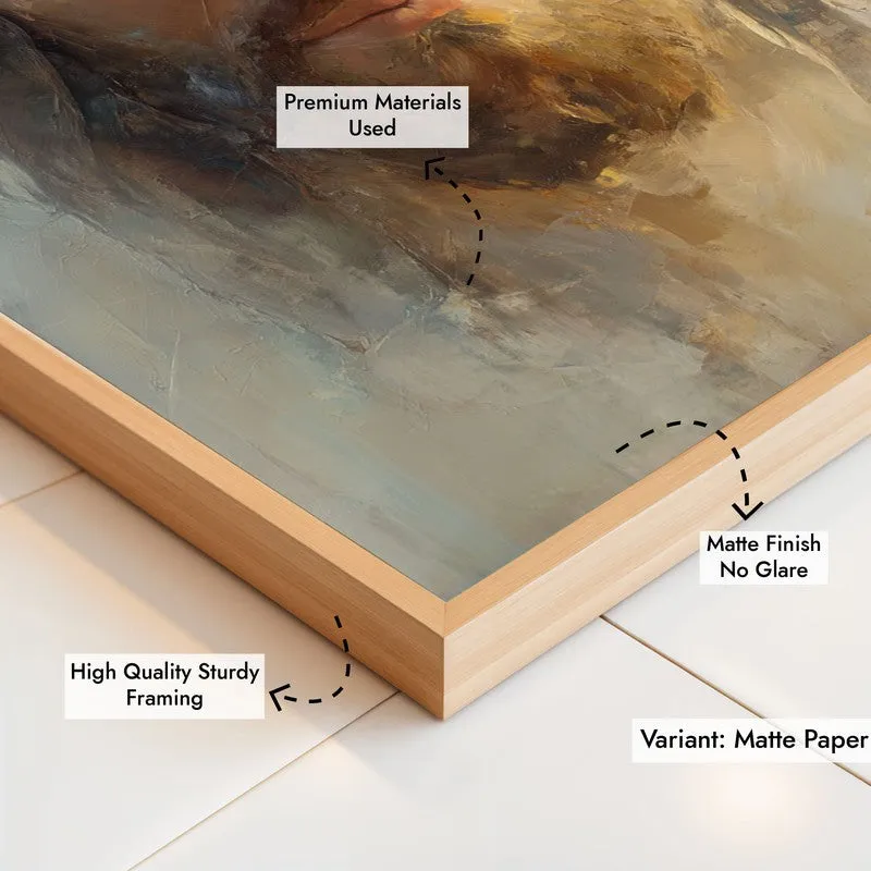 Eyes of Eternal Calm Archival Paper Wall Painting With Brown Frame media 6