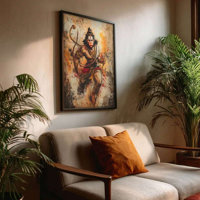 Hanuman Ji Warrior Form Archival Paper Wall Art media 3