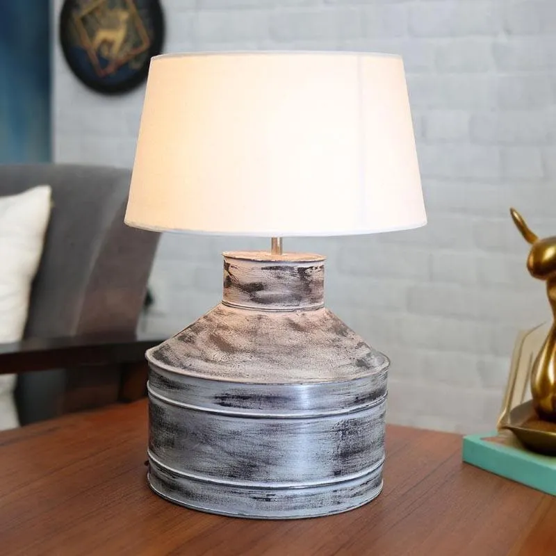Cannister Fabric Table Lamp - White media 3