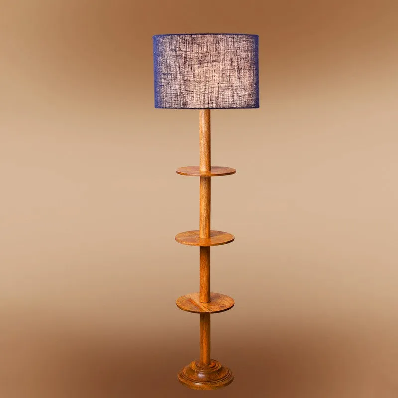 LumiCrate Tower Wooden Floor Lamp - Blue media 6
