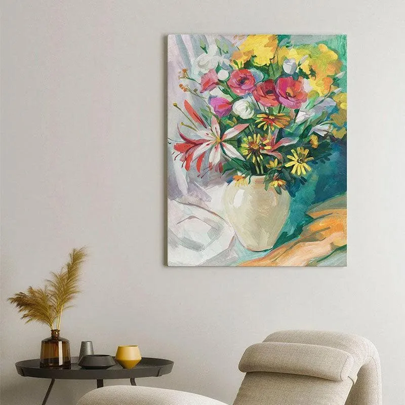 Still Life With A Bouquet Canvas Wall Painting - Gallery Wrap media 1
