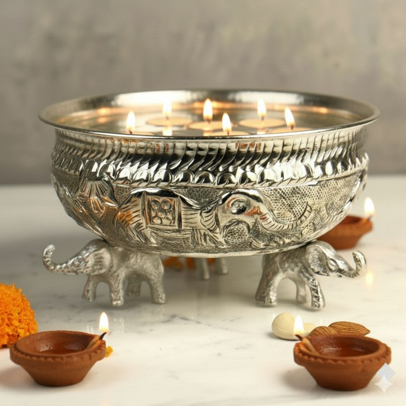 Maharaja Elephant Metal Urli media 5