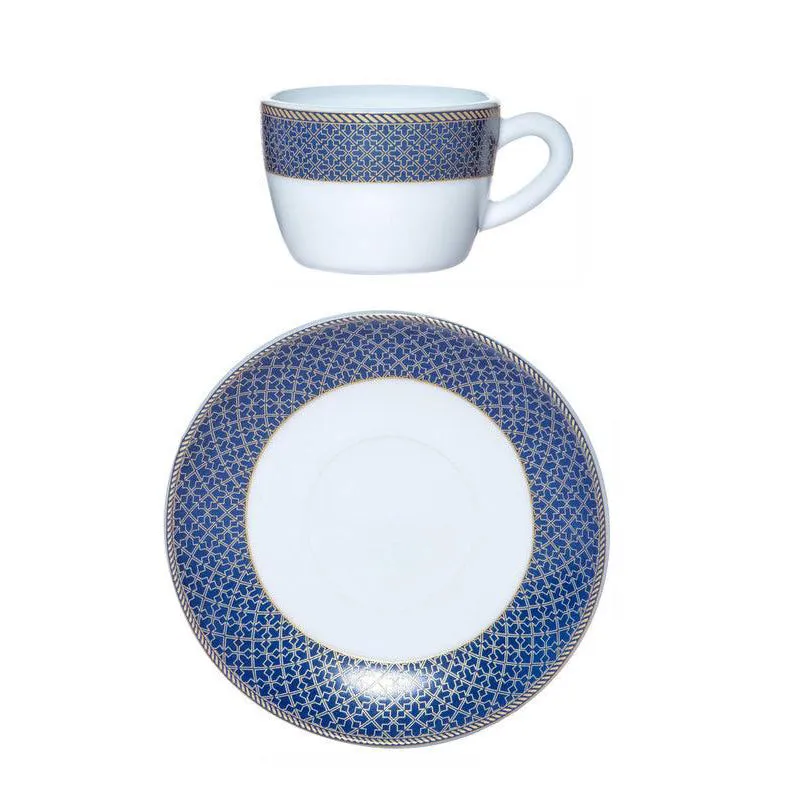 Cello Gingera Ethnic Blue Cup & Saucer (130 ML) - Twelve Piece Set media 5