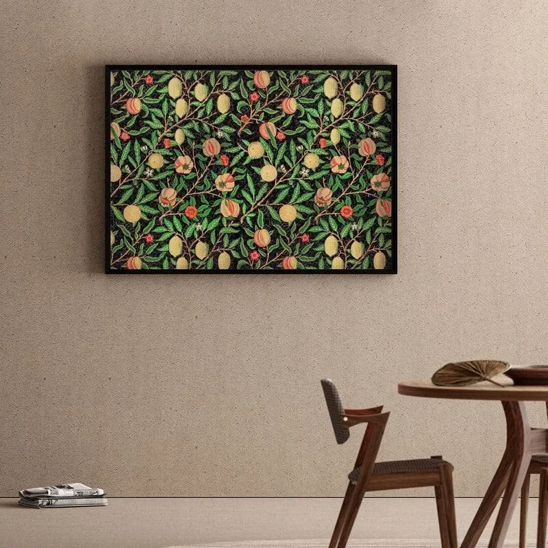 Floral Mural By William Morris - Black Frame media 1