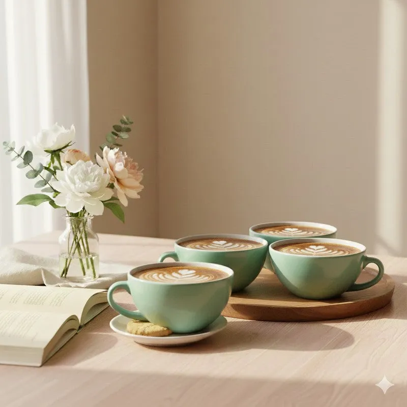 Zen Ceramic Coffee Mug (320 mL Each) - Set Of Four media 1