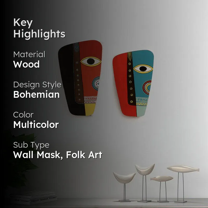 Bhupinder Mask Wooden Wall Accent - Set of Two media 2
