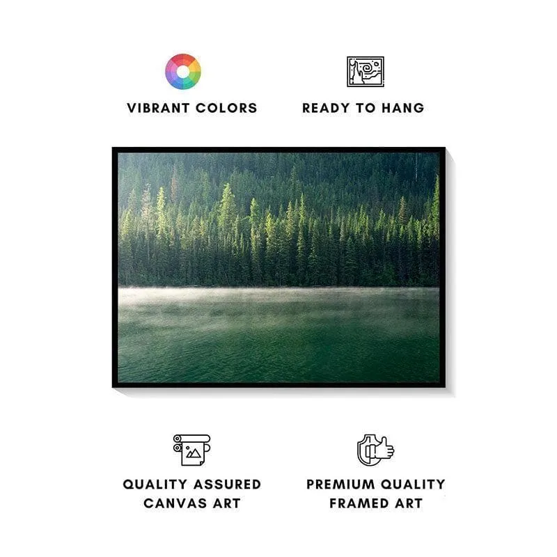 Quartz Lake Morning Canvas Wall Painting - Black Frame media 4