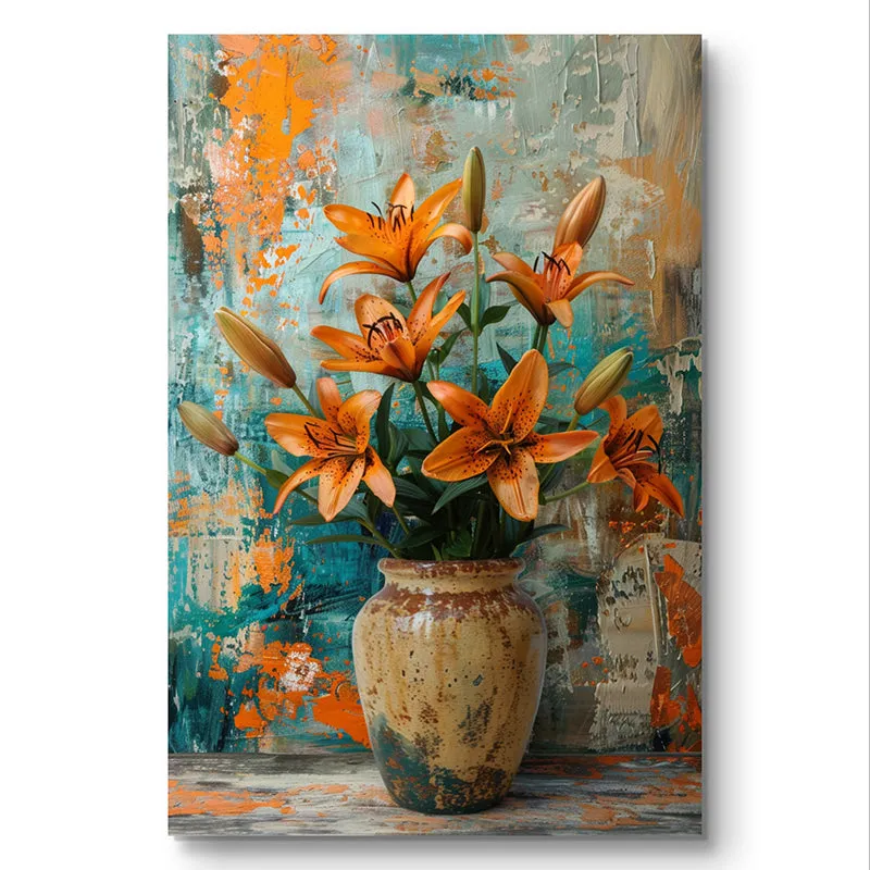 Orange Blooms Canvas Wall Painting media 3