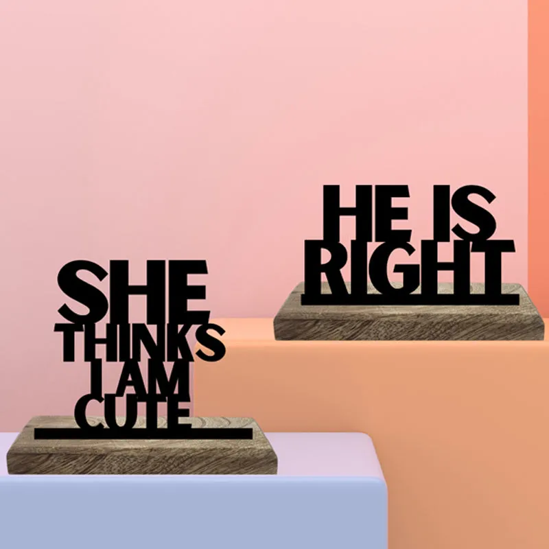 He Is Right Typography Showpiece - Set Of Two media 3