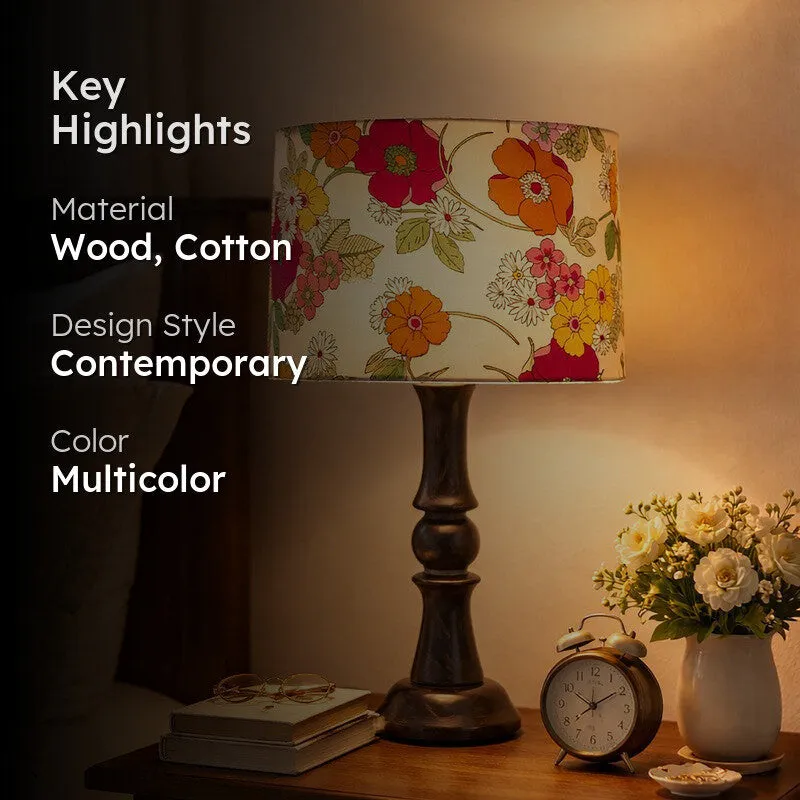 Floral Echo Wooden Table Lamp media 2