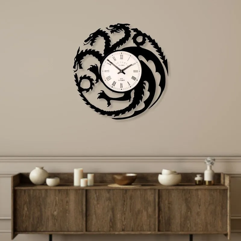 Dragon Steel Analog Wall Clock - Black media 3