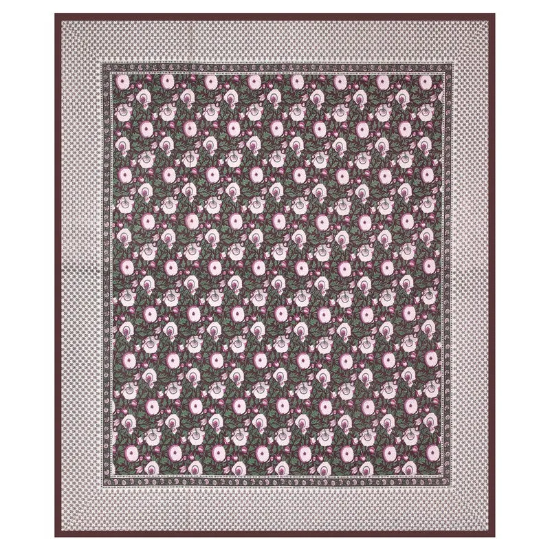 Midnight Blossom Cotton Bedsheet (Pink) - 200 TC media 4