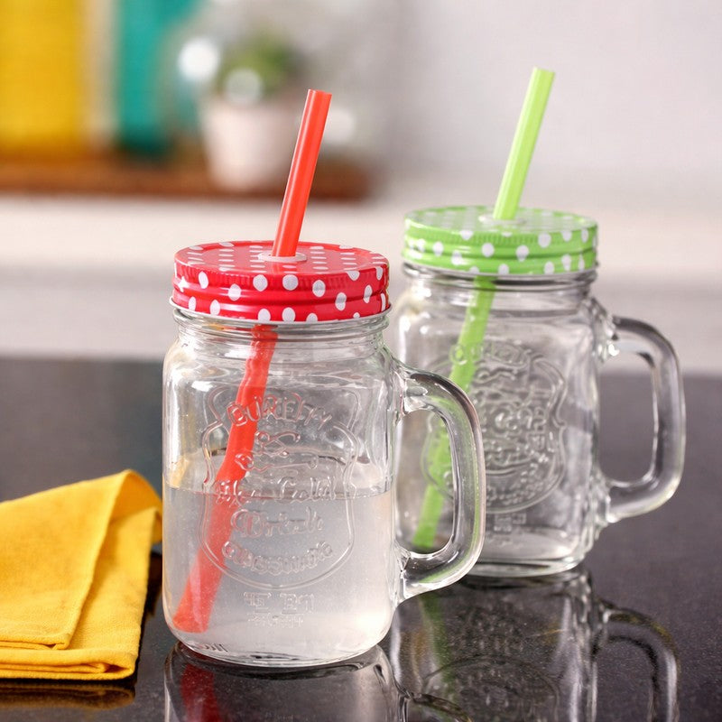 Grand Luxe Tumblers (Red,Green,450 mL Each) - Set Of Two