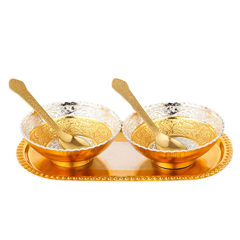 Nandini Bowl With Spoon & Tray (100 ML) - Set Of Five image 3