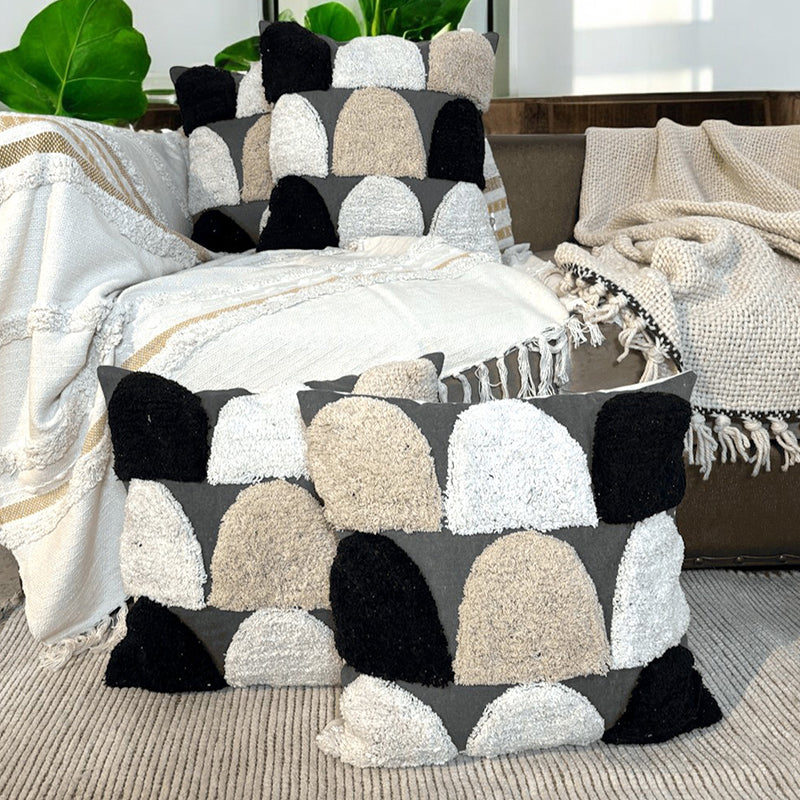 Stone Weft Tufted Cushion Cover Set - Set Of Four