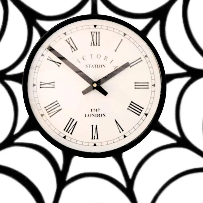 Spiderweb Steel Analog Wall Clock - Black media 5