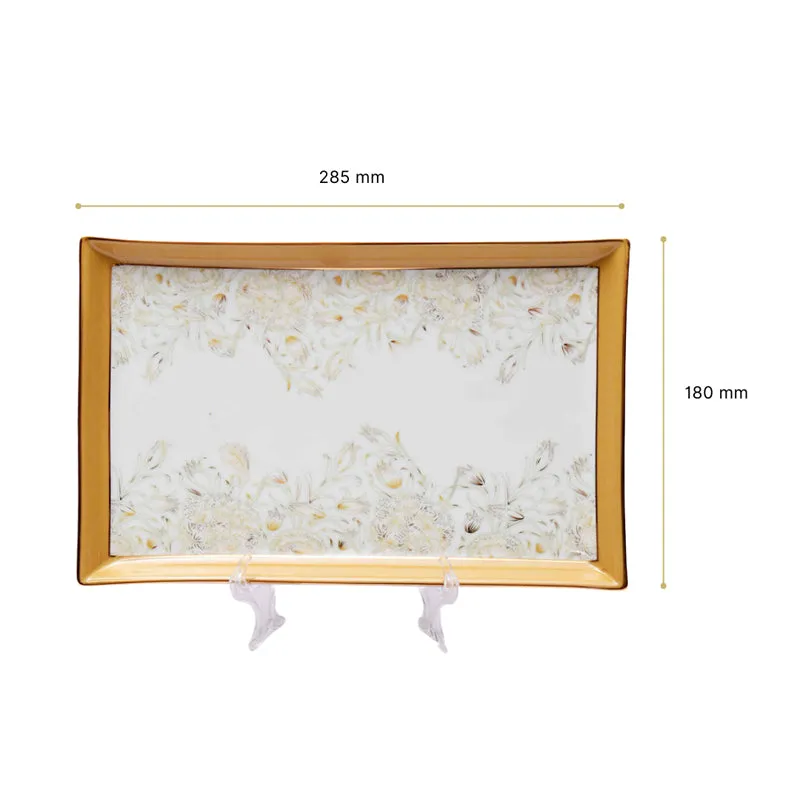 Gilded Iris Diningware Porcelain Platter - Gold media 6