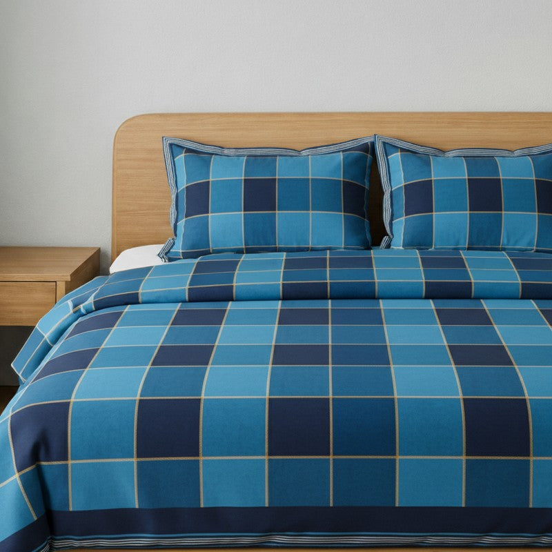 Big Checks Microfiber Bedsheet - 140 GSM media 4