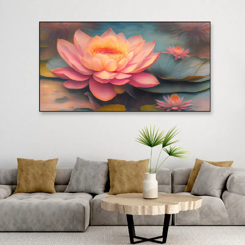 Lotus Lemora Floral Canvas Wall Painting media 1