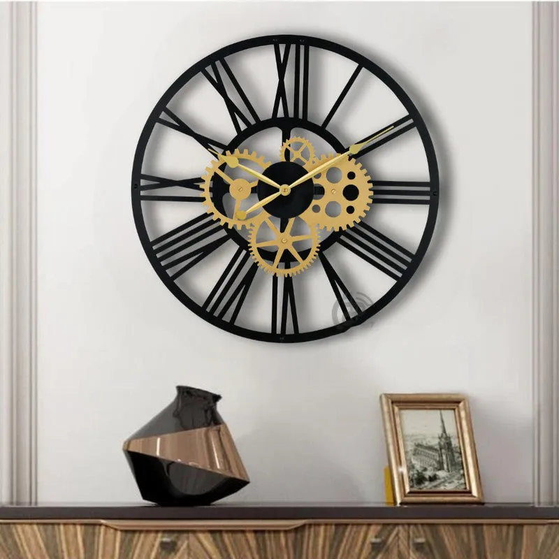 Rotors Silent Wall Clock - Gold media 1