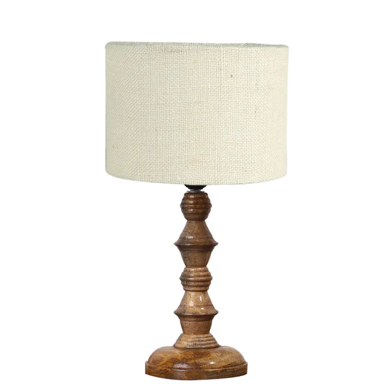 Sienna I Timber Wooden Table Lamp - White,,Brown media 6