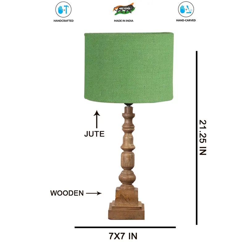 Sienna I Arbor Wooden Table Lamp - Green,Brown media 7