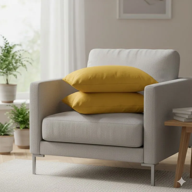 Leslie Sofa Cushion (Mustard Yellow) - Set Of Two media 3