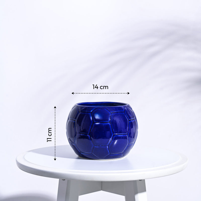 Ugaoo Football Blue Ceramic Pot media 6