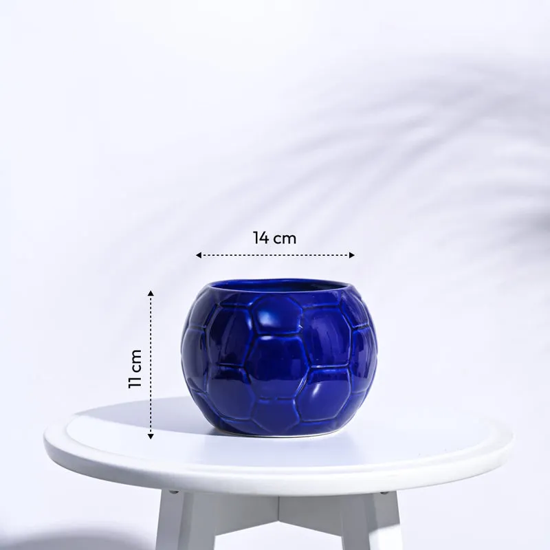 Ugaoo Football Blue Ceramic Pot media 6