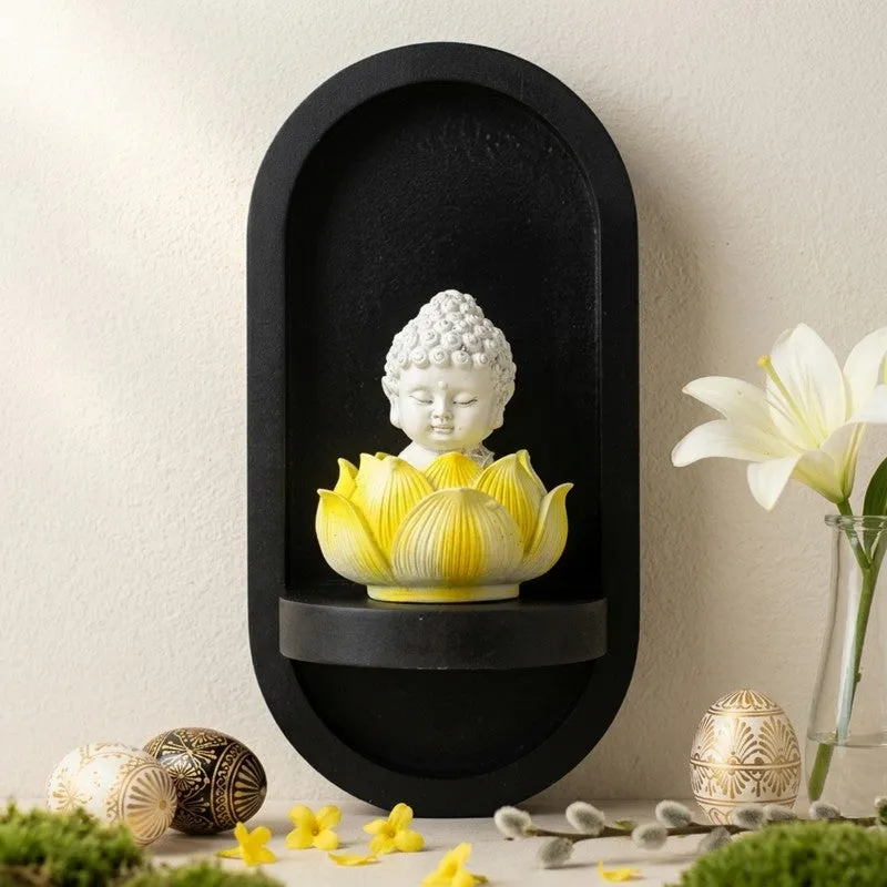 Zen Monks Resin Wall Accent - Yellow media 3