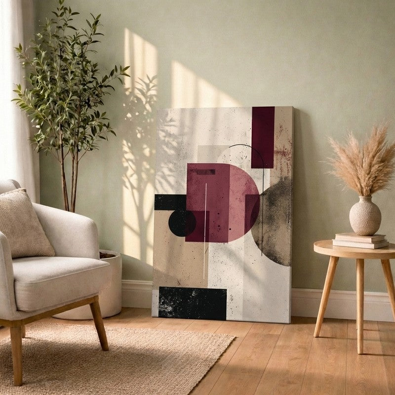Muted Geometry Abstract Canvas Wall Art