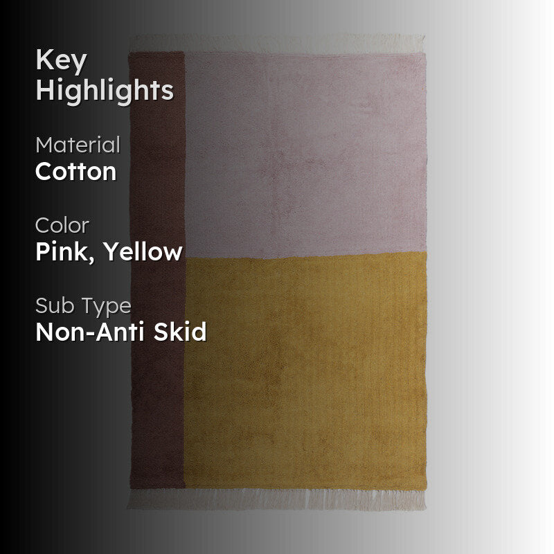 Elvani Cotton Bath Mat - Peach & Yellow media 2