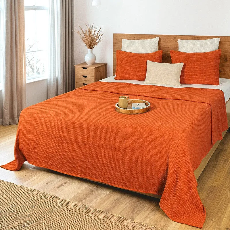 Solara Whim Handloom Bedcovers - Orange media 1