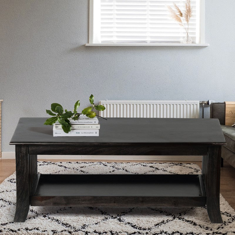 Bravon Sheesham Wooden Center Table - Black