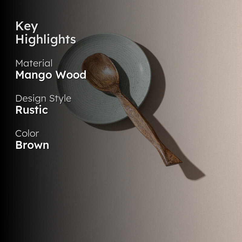 Akiro Handcrafted Mango Wood Serving Spoon media 2